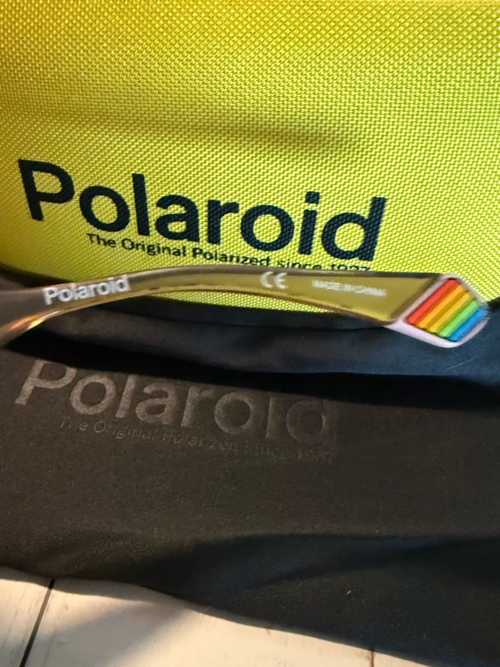 Polaroid Brown Translucent Oversized Square Sunglasses with Yellow Case - Picture 5 of 5
